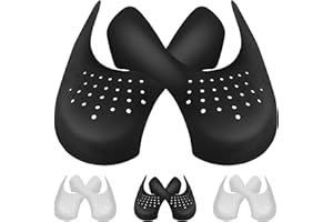 CATVSD 4 Pairs Crease Protectors for Jordan 1, Air Force 1, and Dunk Low; Crease Protector Suitable for Most Sneakers, Men's 7.5-12/ Women's 5-8. (Men's US Size 7.5-12, Black+White)