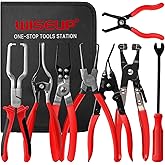 WISEUP 8-Piece Fuel Line Disconnect Tool Set – Fuel Line/Hose Clamp/Removal Pliers, Electrical Disconnect/Push Pin Tools, Relay Puller, Panel Clip Remover & Filter Caliper