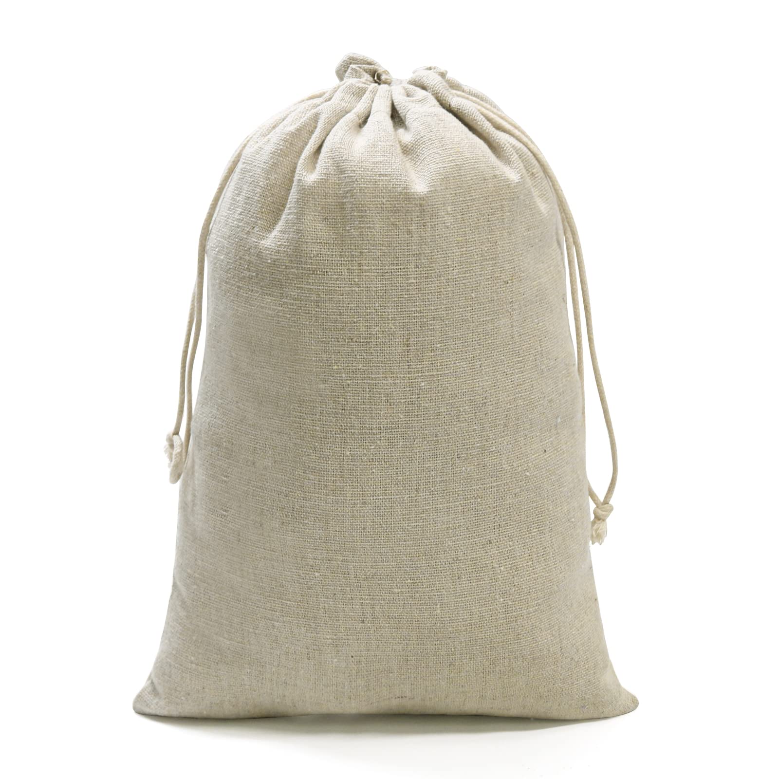 SumDirect 20Pcs Cotton Muslin Bags-Brown Large lightweight Gift Bags Breathable Pouches with Drawstring Reusable Packing Storage Bags for Wedding, Party, Birthday (20x30cm)