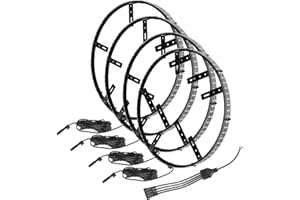 ORACLE Lighting 4228-001 Set of White Double Row LED Illuminated Wheel Rings fits Around Brake Rotor - Mounts to Brake Dust S