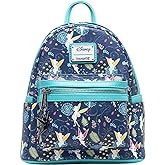 Loungefly Women's Disney Teal Tinkerbell Glow in the Dark Allover Print Backpack