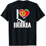 Eritrea TeezI Love Eritrea With Eritrean Flag Inside a Heart T-Shirt