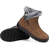 SHIBEVER Winter Boots for Women Waterproof: Womens Snow Boots Warm - Ankle Fur Lined Booties - Insulated Winter Shoes