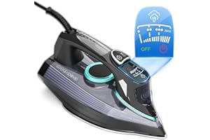 Sundu Steam Iron for Clothes 1700W with Non-Stick Ceramic Soleplate 3-Way Auto Shutoff Self-Cleaning Digital Display 300ml Water Tank Anti-Drip Precision Tips for Home and Travel Steamer