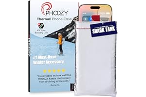 PHOOZY Apollo Thermal Phone Case | Insulated Phone Pouch Extends Battery Life 3X in Freezing Weather | Cold Resistant Drop Protection | Military Grade Water Resistant | Large | Silver