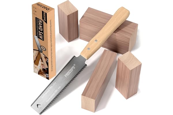 Frocopo Hand Saw Woodworking Tools, 6-Inch Pull Saw, Flexible Double-Edge Blade 17/11 TPI, Japanese Flush Cut for DIY Craft,