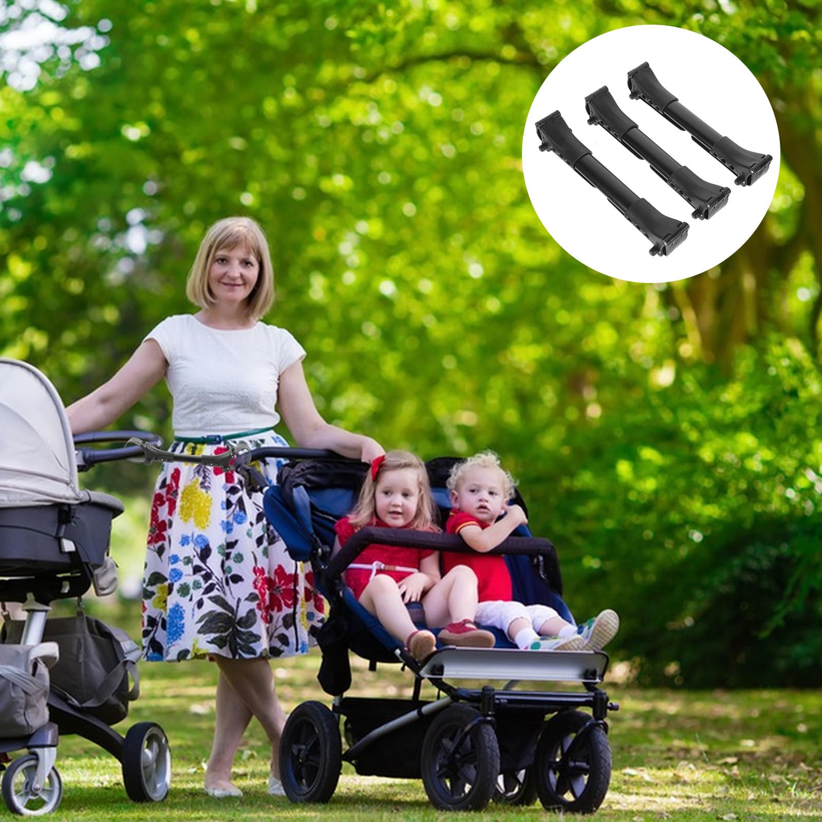 3pcs Stroller Cart Connector Stroller for Twins Car Gadgets Universal Stroller Pushchair Connector Universal Stroller Connector Twin Stroller Connector Stroller Accessories Black