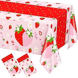 WNINK 4 Pack Strawberry Tablecloths Strawberry