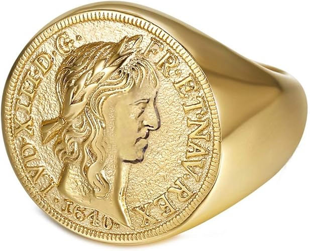 Chevaliere homme or louis d or Clearance