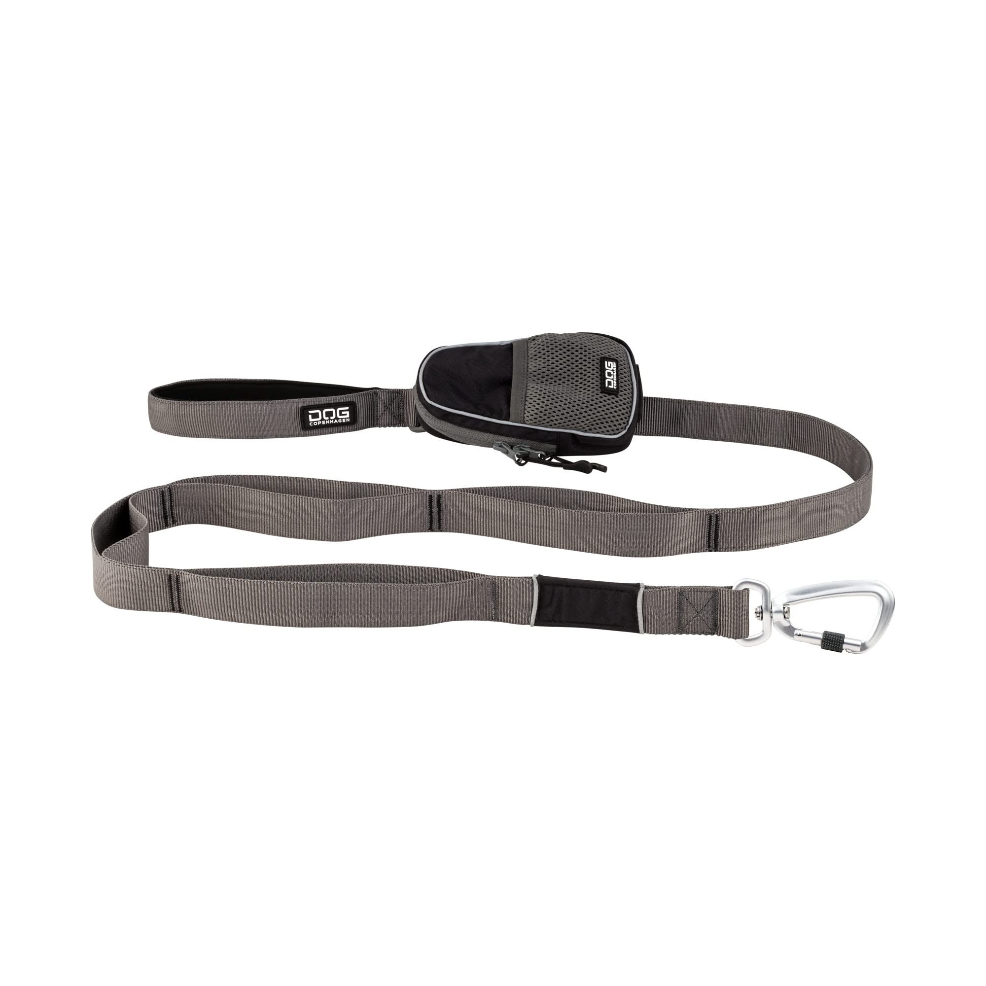 DOG Copenhagen Urban Trail Leash - Strong Dog Lead for Small, Medium and Large dogs - Padded Handle and Aluminum Carabiner - Puppy Lead, Black, Size L
