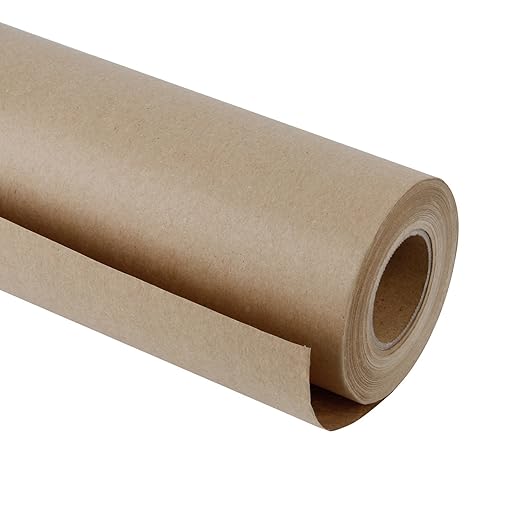 RUSPEPA Braune Kraftpapierrolle - 91,4 Cm X 30 M - Recyclingpapier Ideal Für Die Geschenkverpackung, Basteln, Verpacken, Bode