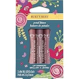 Burt's Bees Lip Colour Gift Set, 3 Lip Shimmers in Peony, Rhubarb and Fig Shades, Petal Kisses, 3x2.6g