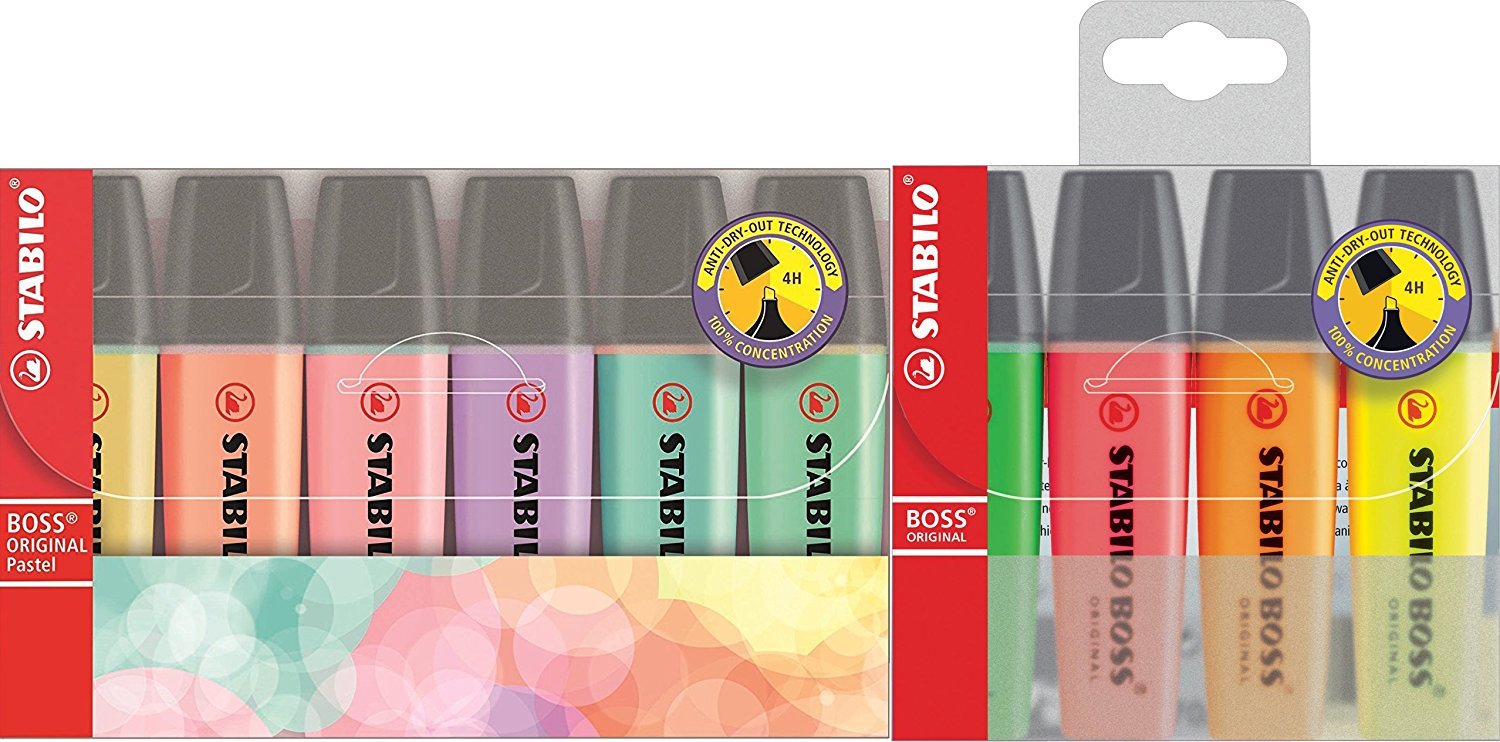 STABILO BOSS Original Highlighters (4X Neon + 6X Pastel)