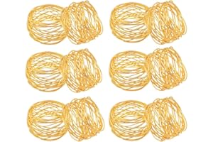 Divine glance 12,Set Mesh Napkin Rings Dining Table Napkin Holder, Classic Everyday Use Thanksgiving, Christmas Napkin Rings Buckles,Festive Party Gift Farmhouse for Table (12, Gold Round Mesh Napkin)