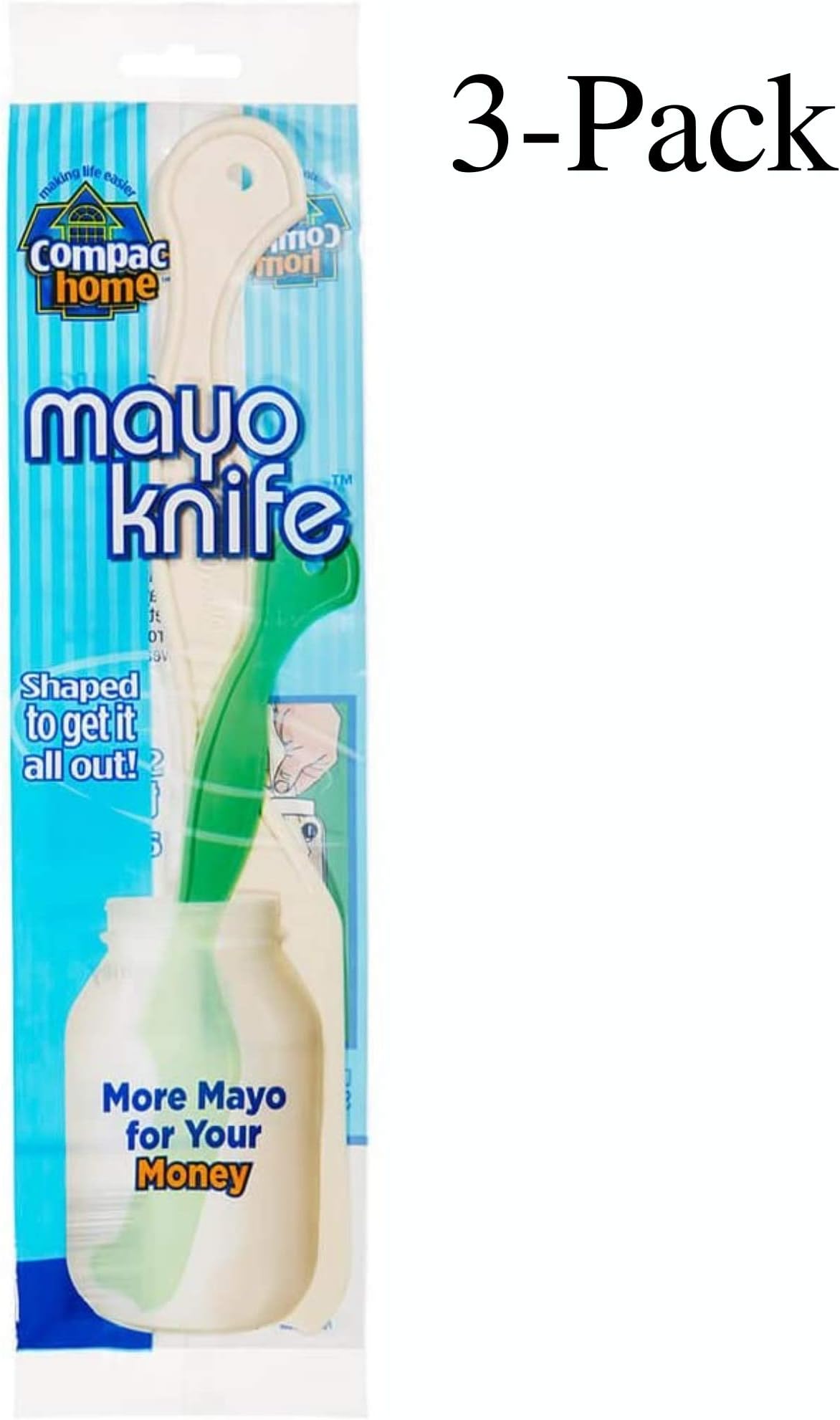 Compac Home Plastic Mayo Knife/Jar Scraper (Pack of 3)