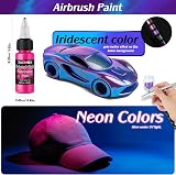 FansArriche Airbrush Paint Set 44 Colors 6 Thinners Water-Based Neon Opaque view 3
