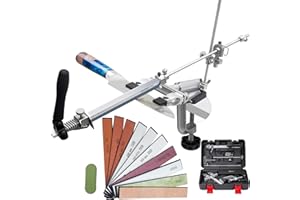 CWOVRS Knife Sharpener Kit, RX-009 Knife Sharpening System, 360° Flip Rotation, Upgraded Fixed-Angle & Adjustable Dual Knife-