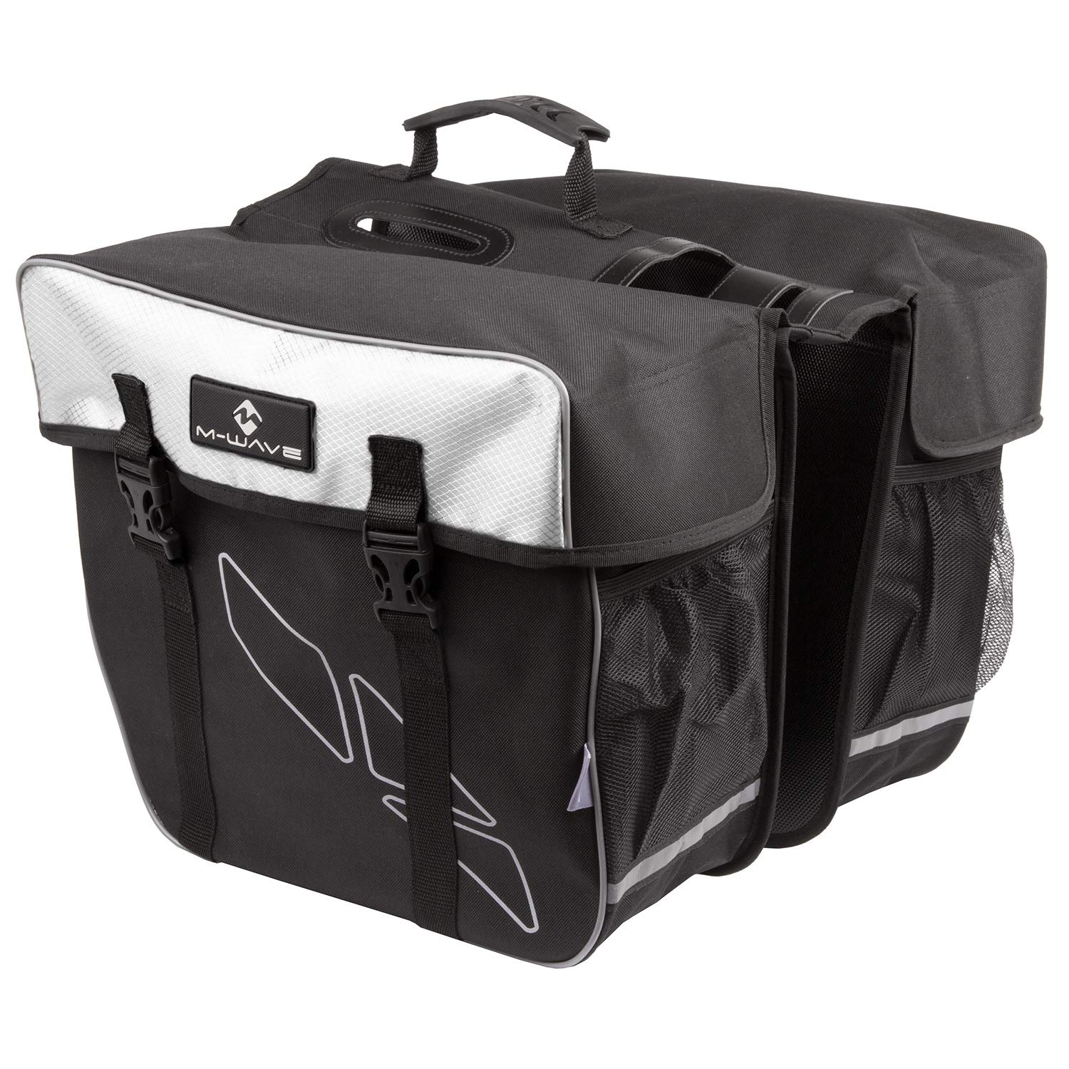 M-Wave Amsterdam Double Bicycle Carrier Bag - Black/White