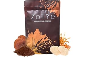 PKZOI Mushroom Coffee, Ground Coffee with Mushroom Powder / 6 Adaptogenic Mushrooms (1 Pack,ZOTYE Mushroom)
