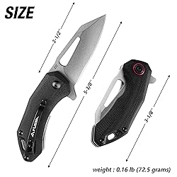 FLISSA Mini Pocket Knife, Folding EDC Knife, 2.5