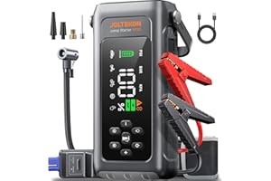 JOLTEKON Car Battery Jump Starter with Air Compressor 4500A 150PSI, Car Jumper Starter Portable (9L Gas/8L Diesel), Jump Box Car Battery with Auto-Shutoff Tire Inflator, Jumper Cables and Light