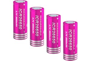 CPZZ 26650 Rechargeable Battery 6800mAh 26650 li Battery Large Capacity 3.7v for led flashlights,(4Pack 3.7v Battery 0310LQY)