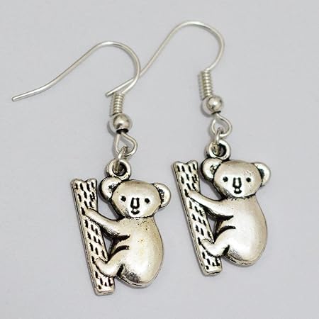 Koala Studs Koalas Wood Earrings Cute Earrings For Girls Koala Stud Earrings Hand Painted Earrings Animal Jewelry Gray Small Earrings Earrings Jewelry Onlineinstitute Net