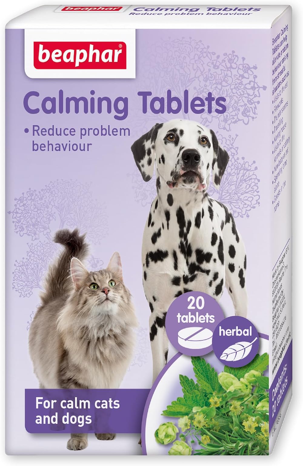 Beaphar Herbal Calming Tablets for Cats & Dogs – Non-Drowsy Relief