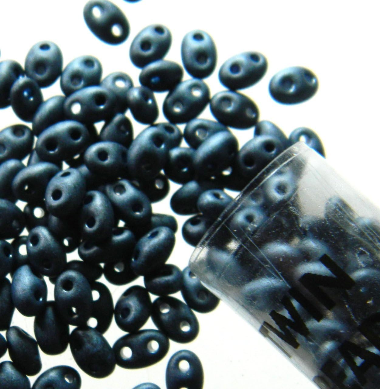 Light Blue Matte 2.5x5mm 2 Hole Twin Beads Czech Glass Seed Beads 23 Gram Tube