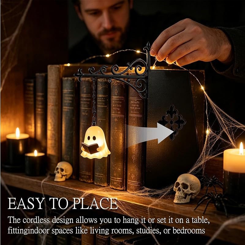Bücherregal Lampe,Halloween Deko Bücherregal Lampe,Library Lantern