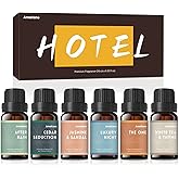 AmaKane Hotel Diffuser Oils, Hotel Scent Essential Oil, Fragrance Oil for Candle Making, Soap Scents for Making Soap, Aromatherapy Oils 6x10ml, Luxury Night, White Tea& Thyme, Jasmine& Sandal, More