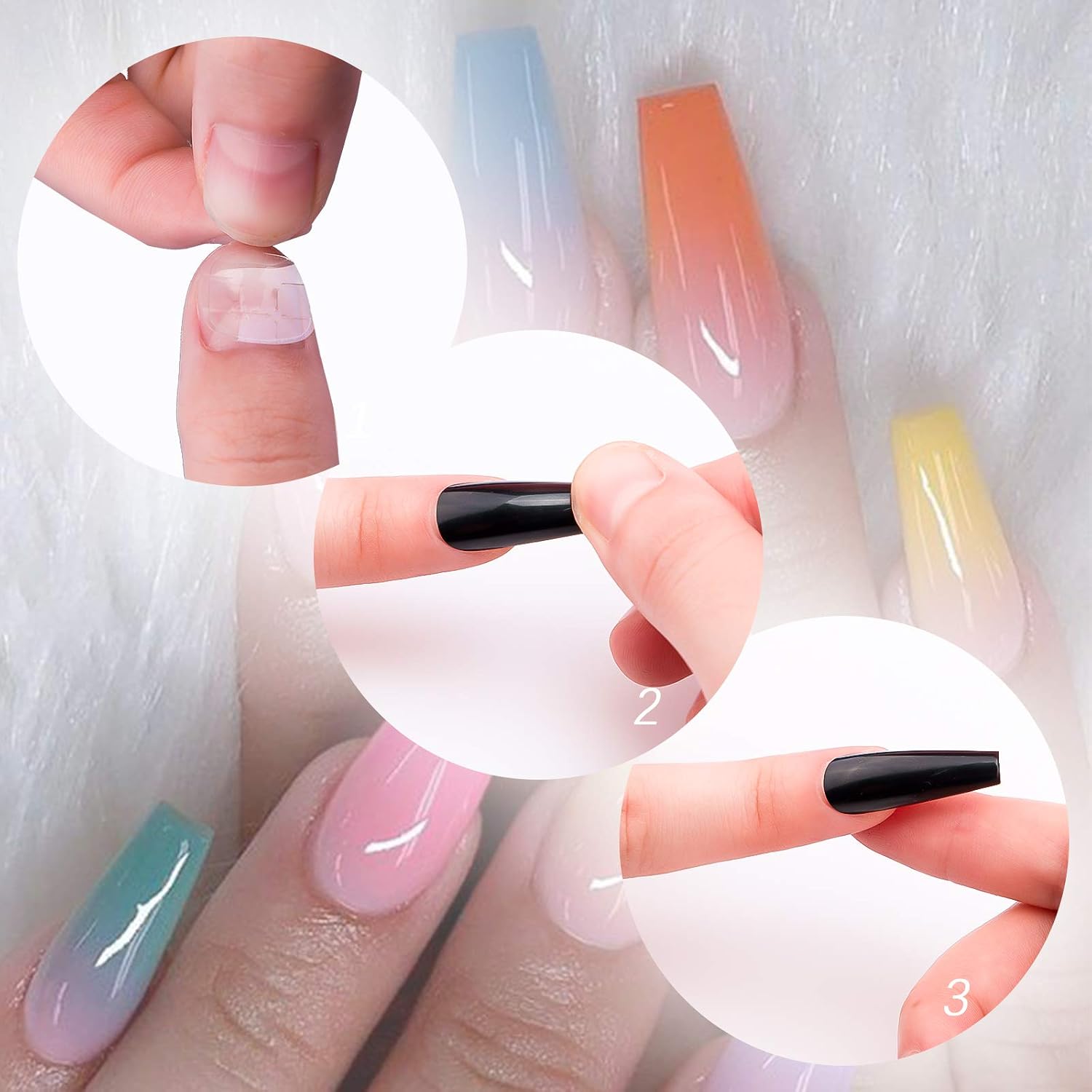 SAVITA 100Pcs Extra Long Press on Nails Acrylic Artificial Fake Nails Coffin Long Ballerina Full Cover False Nails for Nail Art Nail Salon Supplies (Black) - Image 4