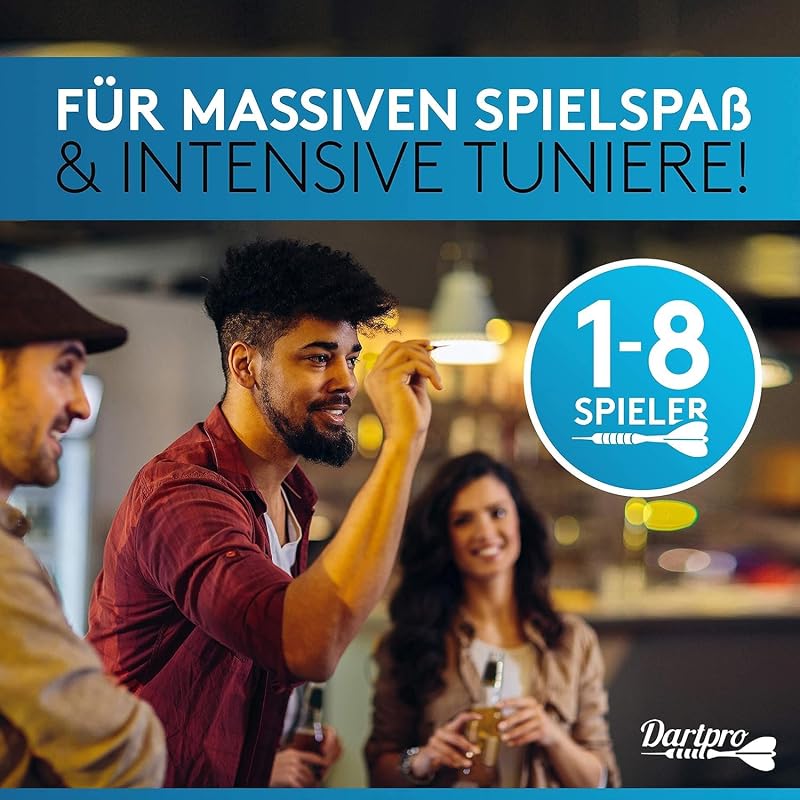 [DAS ORIGINAL] - Elektronische Dartscheibe Profi - Dartboard mit 6 Darts [kabellos nutzbar] - Innovativer Dartautomat mit 65 Varianten - Double IN & Double Out - für 1 bis 8 Spieler