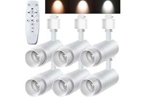 AOAXL Track Lighting Heads 12W Zoomable LED Track Lighting,Adjustable 2700-6500k H Type Track Light Dimmable Bright CRI90+ 15°-60° Ceiling Spotlight for Accent Task Wall Art Exhibition(6 Pack White)