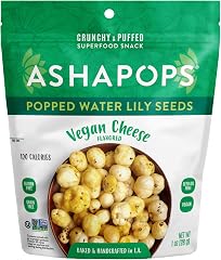 AshaPops Popped Water Lily Seeds, Vegan Cheese, 1 oz Bags, Pack of 1 | Seed Oil Free, Corn Free, Grain Free, Vegan, Paleo, Gl