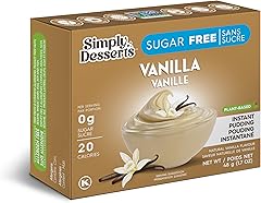 Simply Delish Natural Instant Vanilla Pudding - Sugar Free, Non GMO, Gluten Free, Fat Free, Vegan, Keto Friendly - 1.7 OZ (Pa