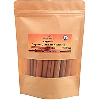 Organic Ceylon cinnamon sticks 3" (1 oz), True Cinnamon, Premium Grade, Harvested & Packed from a USDA Certified Organic…