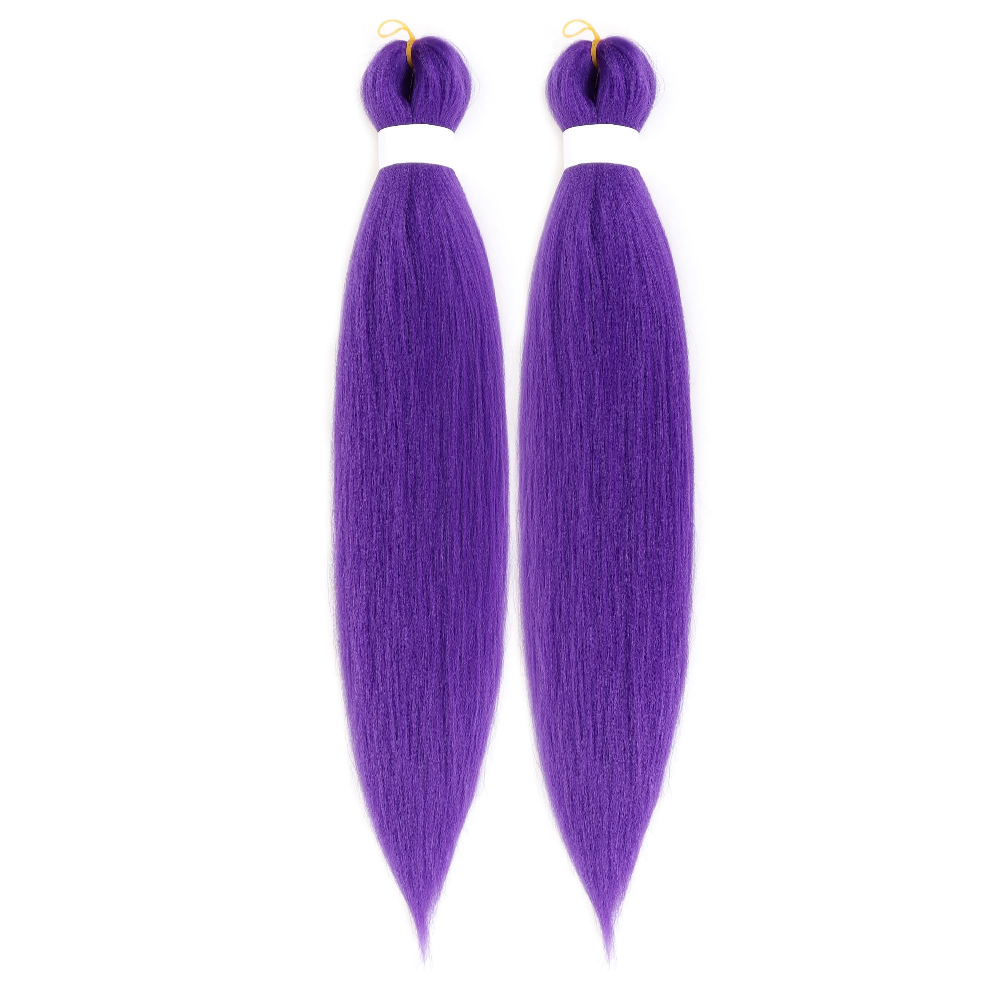 Photo 1 of 30 INCH Pre-stretched Braiding Hair Extensions for Women 4 Packs Purple Synthetic Fiber for Box Braiding Hair Makeup Long DIY Purple Ponytail Hair 60 INCH for Cosplay Halloween Costume