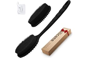 GEENOA Silicone Back Scrubber, Soft Silicone Loofah with Handle, Gentle Exfoliating Back Scrubber, Back Brush Bath Brush with