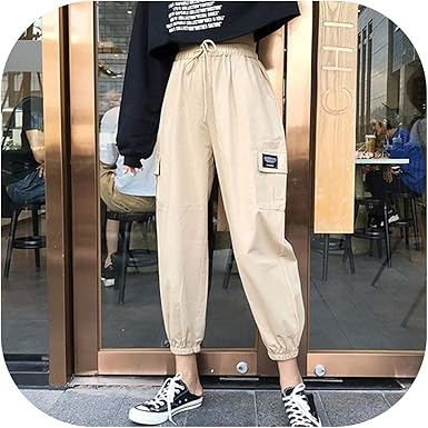 khaki drawstring joggers