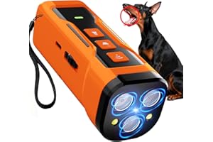 iBurr Dog Bark Deterrent Devices, 3X Ultrasonic Anti Barking, 33 FT Range Barks No More Indoors Neighbor Outdoors Safe & Humane Compact Bark Control for Dogs Training Behavior Correct