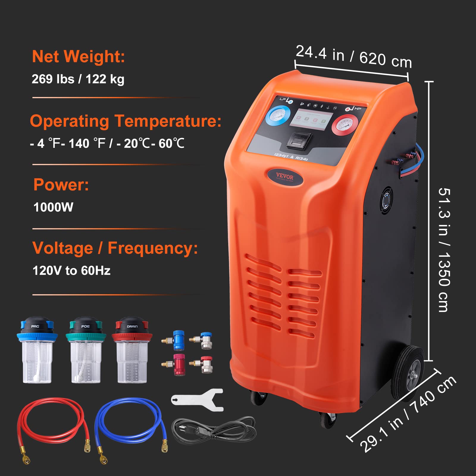 Mua VEVOR Fully Automatic Refrigerant Recovery Machine - Dual Cylinder ...