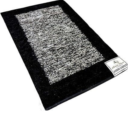 Avioni Rugs Black And Silver Carpets,Softness Guaranteed-Handloom Made Reversible Light Weight -3 Feet X 5 Feet