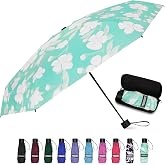 Yoobure Mini Travel Umbrella with Case, Compact Folding Umbrella | Lightweight Pocket Size Design, UV Protection for Rain &amp; Sun, Easy to Carry for Travel, Purse and Everyday Use