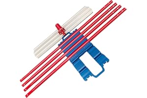 EVGTTI Bull Float Magnesium Concrete Float 48 x 8" Round End Concrete Float Tool Cement Tool Bull Concrete Kit Bull Float with 4 Float Handle Bull Float Bracket Concrete Tools Finishing Bull Float，Red