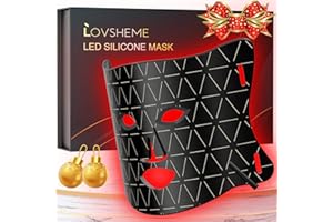 Lovsheme Red Light Therapy for Face, Enhance LED Face Mask Light Therapy for Acne, Wrinkles & Skin Rejuvenation, 3 Light Modes & Timing Settings, Eye Protection, Portable LED Face Mask Home Skincare
