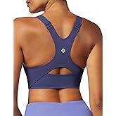 Ewedoos Womens Sports Bras Comfort Yoga Sports Bra Medium Support Racerback Workout Tops Seamless Adjustable Gym Bra