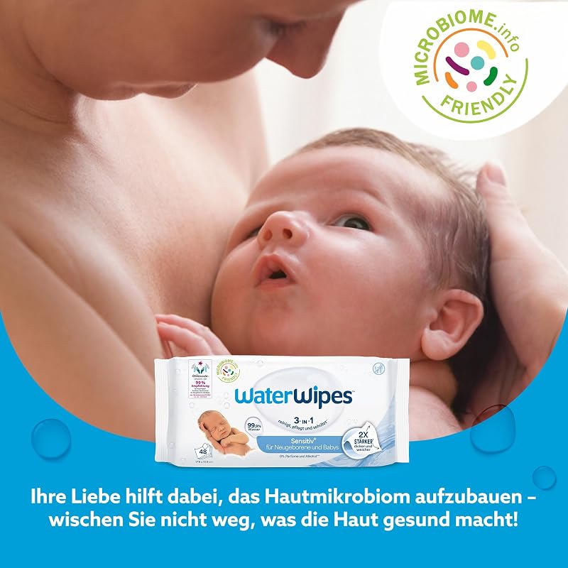 Sensitive+ Newborn & Baby Wipes, 99,9% Wasser, 18 Pack