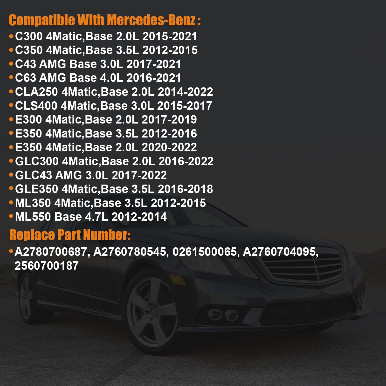 Condition photo showing New/Like New for 2012-2022 fuel injector compatible for mercedes-benz c300 c350 c43 amg c63 amg cla250 cls400 e300 e3