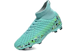 DHOVOR Boys Girls Soccer Cleats High-Tops Football Shoes for Kids Football Cleats Professional Athletic Training Shoes Unisex